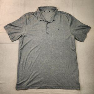 Travis Mathew Polo Shirt Men's 2XL Gray Short Sleeve Pima Cotton Golf Stretch